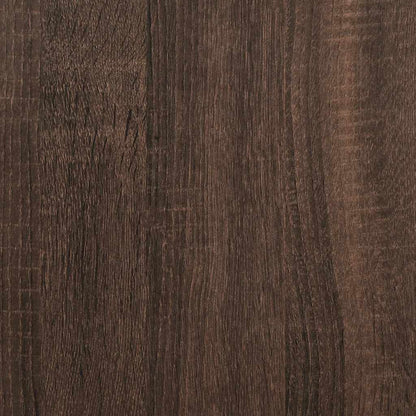 Brown Oak Bedside Cabinet 40x31x50 cm - Engineered Wood & Metal