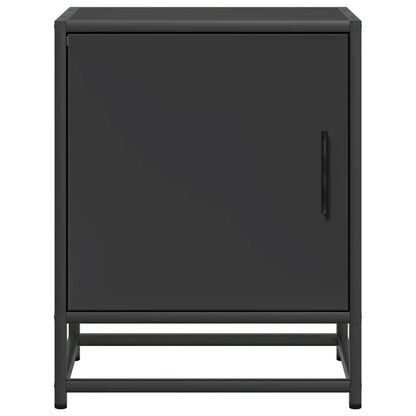 Sleek Black Bedside Cabinet 40x31x50 cm - Engineered Wood & Metal