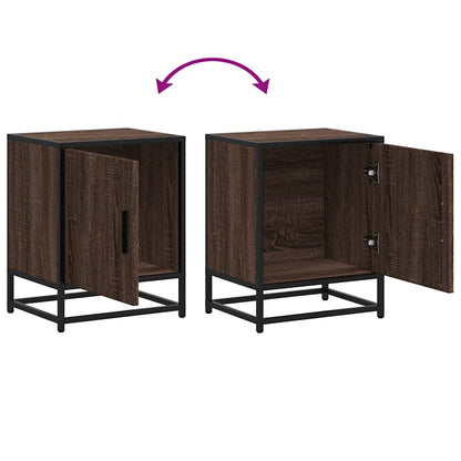 Brown Oak Bedside Cabinets Set - 2 pcs, 40x31x50 cm, Engineered Wood