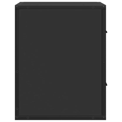 Sleek Black Wall-Mounted Bedside Cabinets - Set of 2, 40x31x39.5 cm