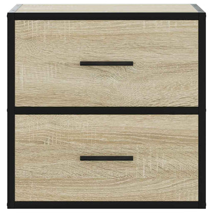 Sonoma Oak Wall-mounted Bedside Cabinets Set of 2 - 40x31x39.5 cm