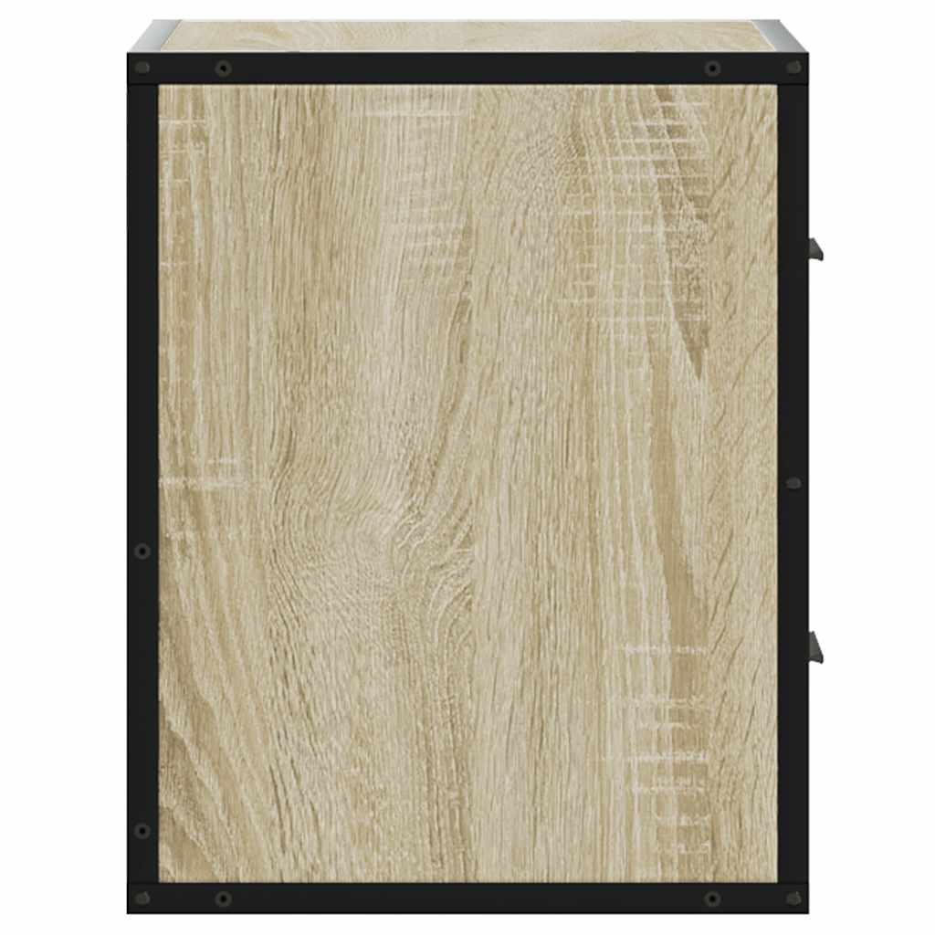 Sonoma Oak Wall-mounted Bedside Cabinets Set of 2 - 40x31x39.5 cm