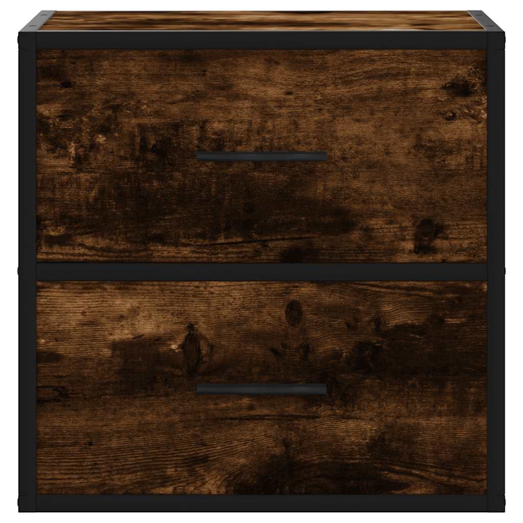 Smoked Oak Wall-Mounted Bedside Cabinets 2pcs - 40x31x39.5 cm