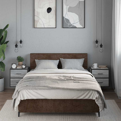 Grey Sonoma Wall-Mounted Bedside Cabinets Set of 2 - 40x31x39.5 cm