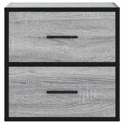 Grey Sonoma Wall-Mounted Bedside Cabinets Set of 2 - 40x31x39.5 cm