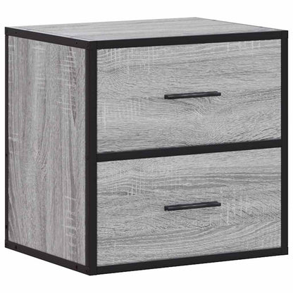 Grey Sonoma Wall-Mounted Bedside Cabinets Set of 2 - 40x31x39.5 cm