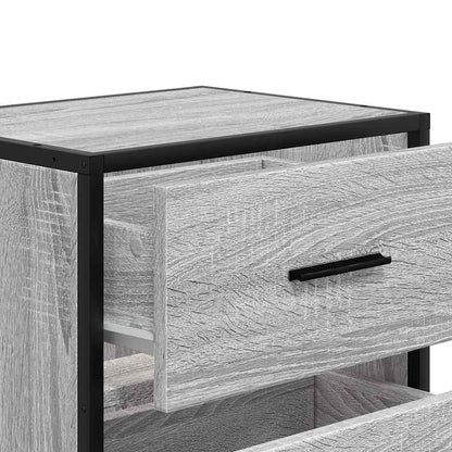 Grey Sonoma Wall-Mounted Bedside Cabinets Set of 2 - 40x31x39.5 cm