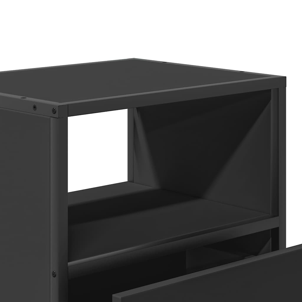 Sleek Black Wall Mounted Bedside Cabinet - 40x31x39.5 cm