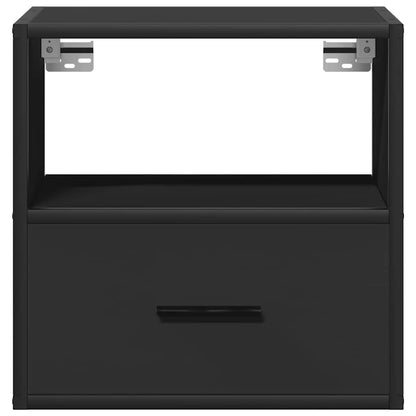 Black Wall-Mounted Bedside Cabinets Set, 2 pcs, 40x31x39.5 cm