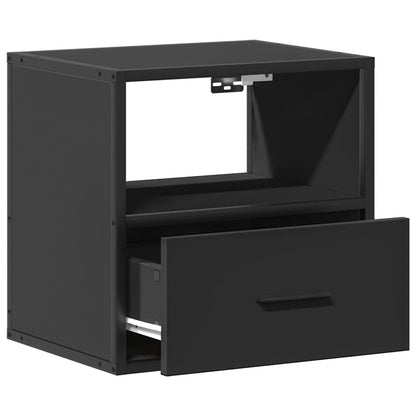 Black Wall-Mounted Bedside Cabinets Set, 2 pcs, 40x31x39.5 cm