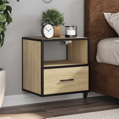 Sonoma Oak Wall-mounted Bedside Cabinets 2 pcs - 40x31x39.5 cm