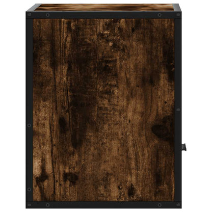 Smoked Oak Wall-mounted Bedside Cabinet 40x31x39.5 cm