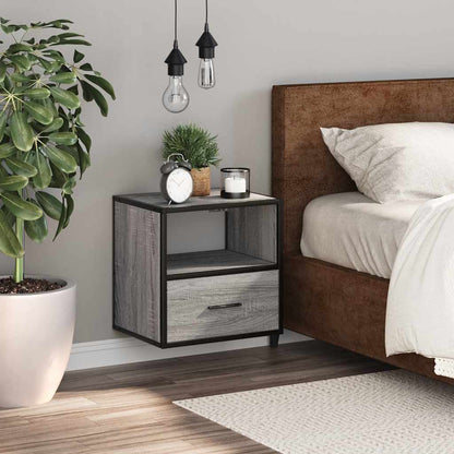 Wall-Mounted Bedside Cabinet, Grey Sonoma Oak, 40x31x39.5 cm