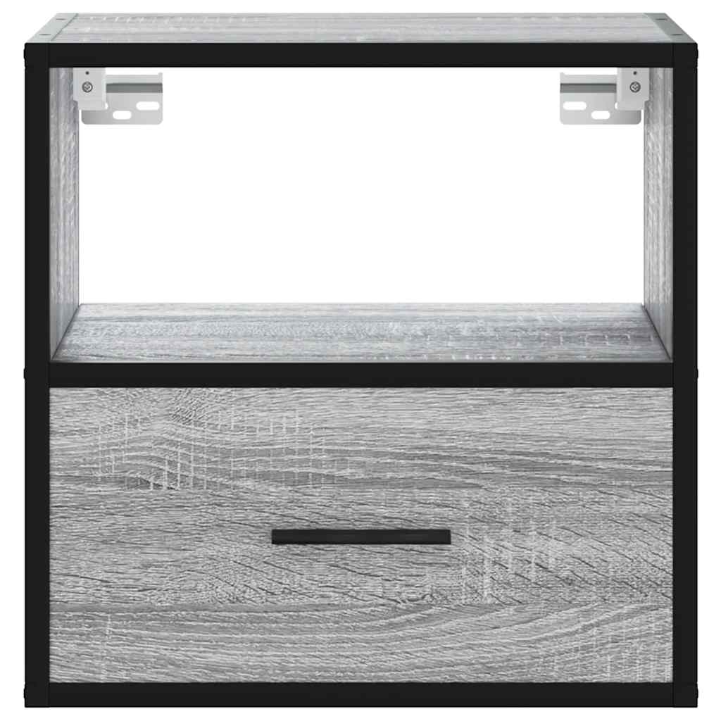 Wall-Mounted Bedside Cabinet, Grey Sonoma Oak, 40x31x39.5 cm