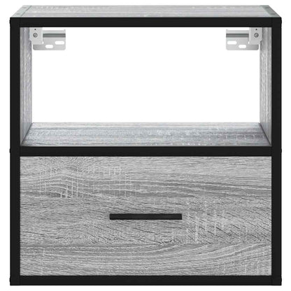Wall-Mounted Bedside Cabinet, Grey Sonoma Oak, 40x31x39.5 cm