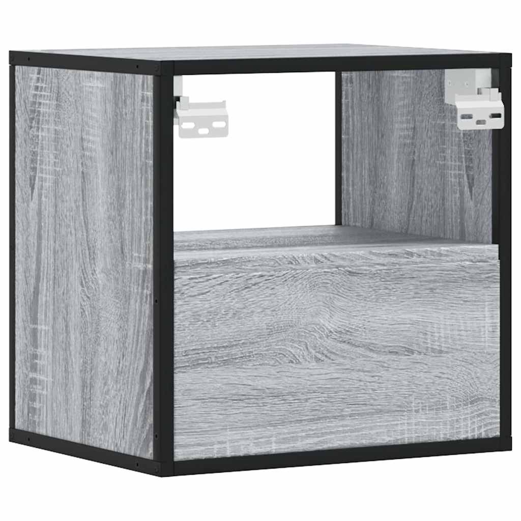 Wall-Mounted Bedside Cabinet, Grey Sonoma Oak, 40x31x39.5 cm