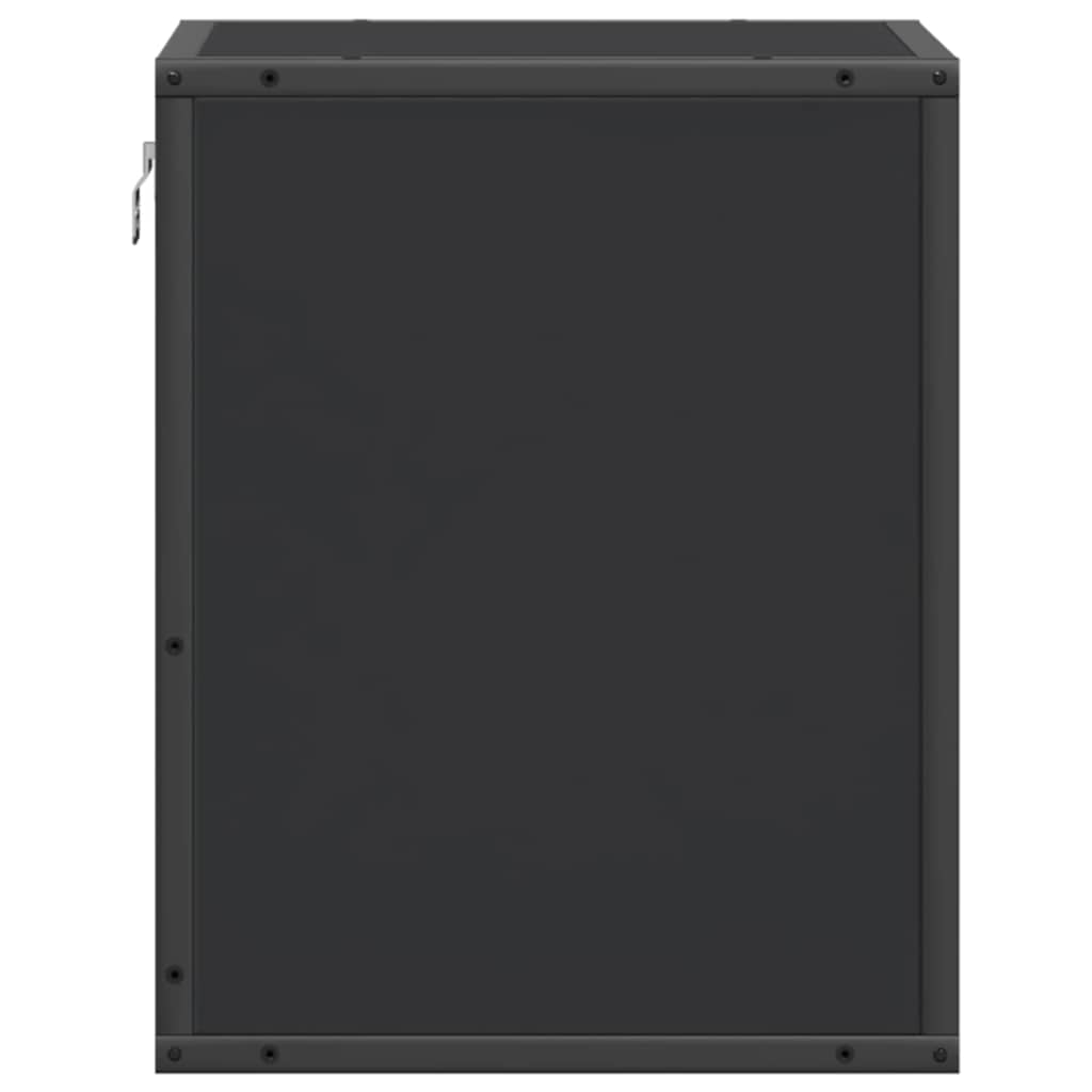 Sleek Black Wall-Mounted Bedside Cabinet, 40x31x39.5 cm, Modern Style