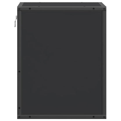 Sleek Black Wall-Mounted Bedside Cabinet, 40x31x39.5 cm, Modern Style