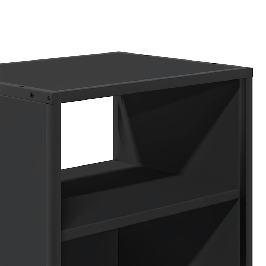 Sleek Black Wall-Mounted Bedside Cabinet, 40x31x39.5 cm, Modern Style