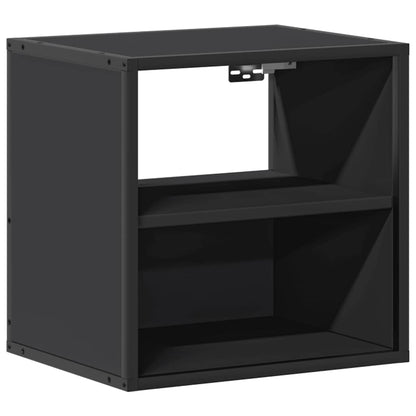 Sleek Black Wall-Mounted Bedside Cabinets Set of 2 - 40x31x39.5 cm