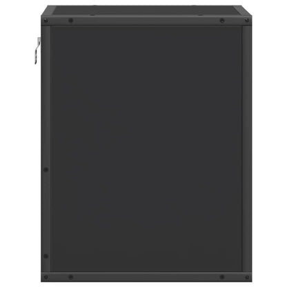 Sleek Black Wall-Mounted Bedside Cabinets Set of 2 - 40x31x39.5 cm