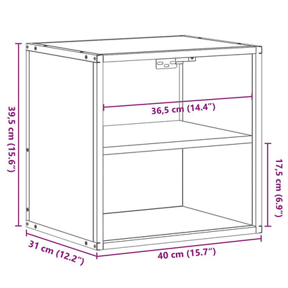 Sonoma Oak Wall-Mounted Bedside Cabinet 40x31x39.5 cm