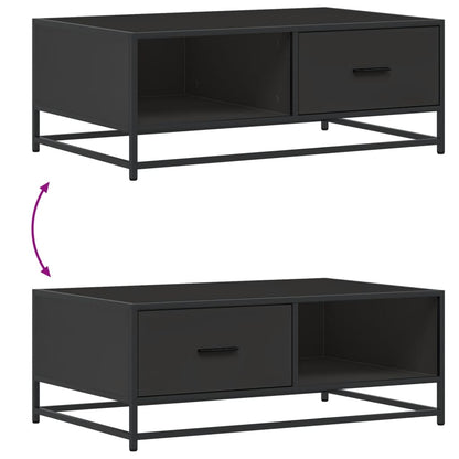 Coffee Table Black 90x57x35 cm Engineered Wood and Metal