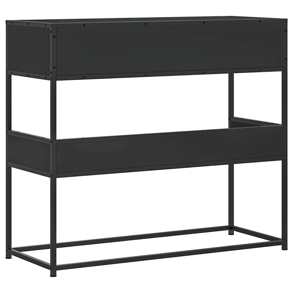 Black Engineered Wood Console Table 90x35x80 cm