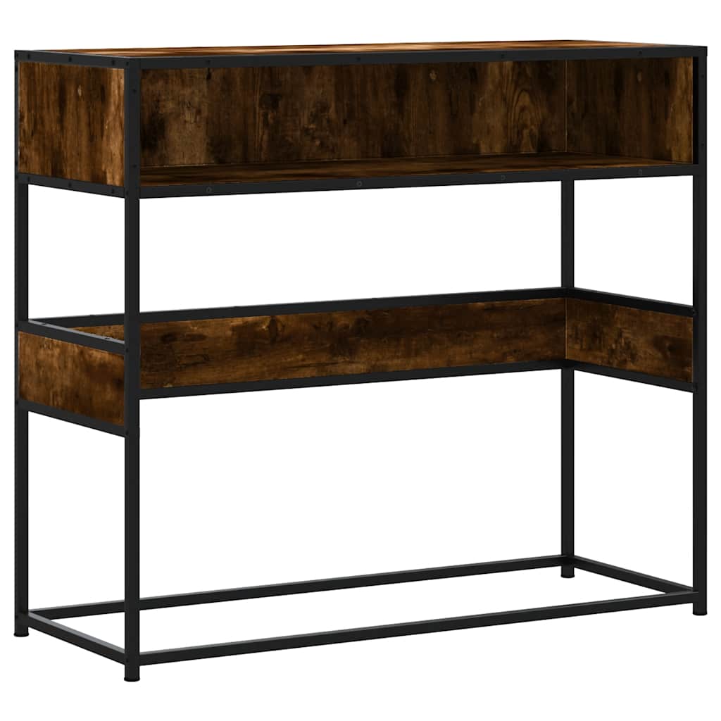 Smoked Oak Console Table 90x35x80 cm - Engineered Wood Design