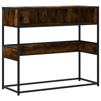 Smoked Oak Console Table 90x35x80 cm - Engineered Wood Design