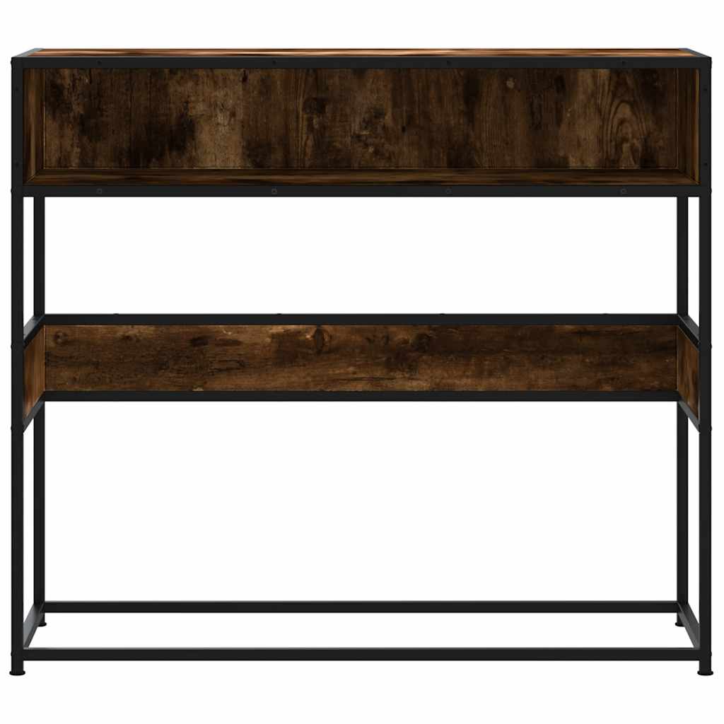 Smoked Oak Console Table 90x35x80 cm - Engineered Wood Design