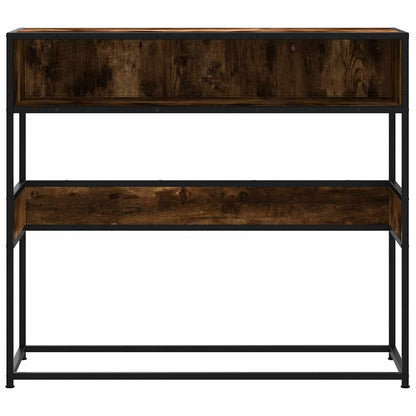 Smoked Oak Console Table 90x35x80 cm - Engineered Wood Design