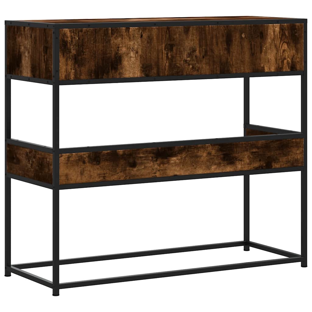 Smoked Oak Console Table 90x35x80 cm - Engineered Wood Design