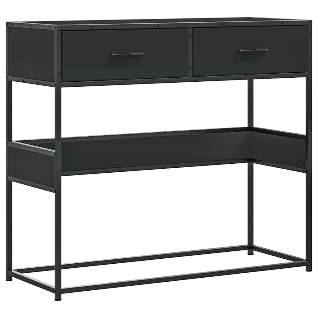 Sleek Black Console Table 90x35x80 cm in Engineered Wood