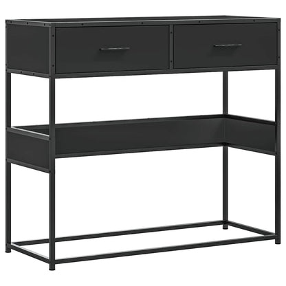 Sleek Black Console Table 90x35x80 cm in Engineered Wood