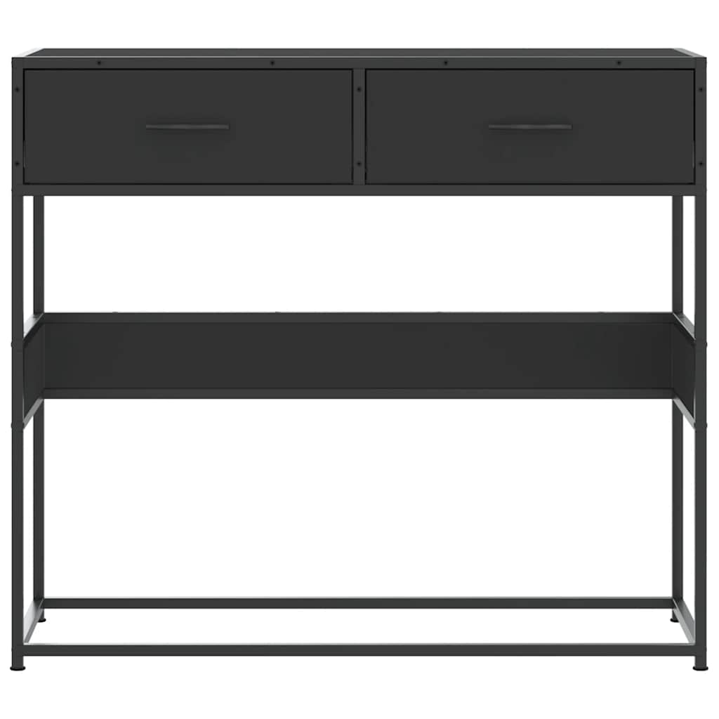 Sleek Black Console Table 90x35x80 cm in Engineered Wood