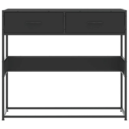Sleek Black Console Table 90x35x80 cm in Engineered Wood