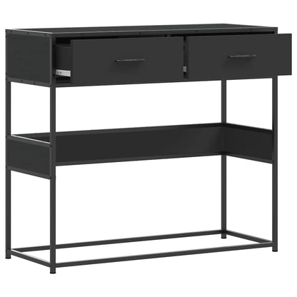 Sleek Black Console Table 90x35x80 cm in Engineered Wood