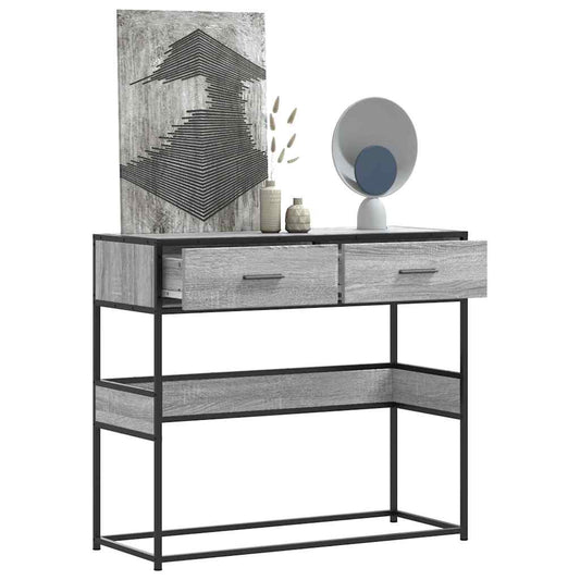 Grey Sonoma Console Table 90x35x80cm - Engineered Wood Elegance