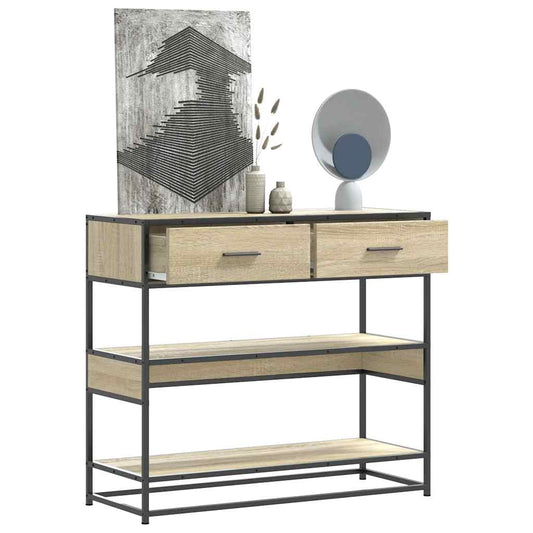 Sonoma Oak Console Table 90x35x80 cm - Engineered Wood Finish