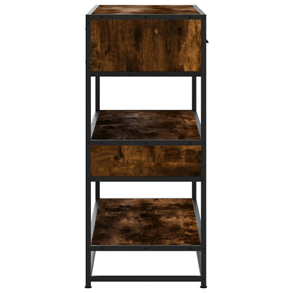 Smoked Oak Console Table 90x35x80cm - Engineered Wood Elegance