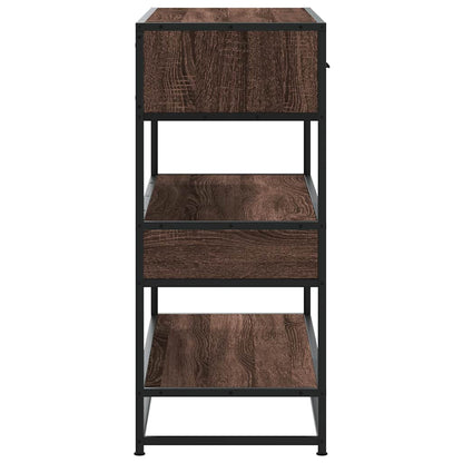 Brown Oak Console Table, 90x35x80 cm, Engineered Wood