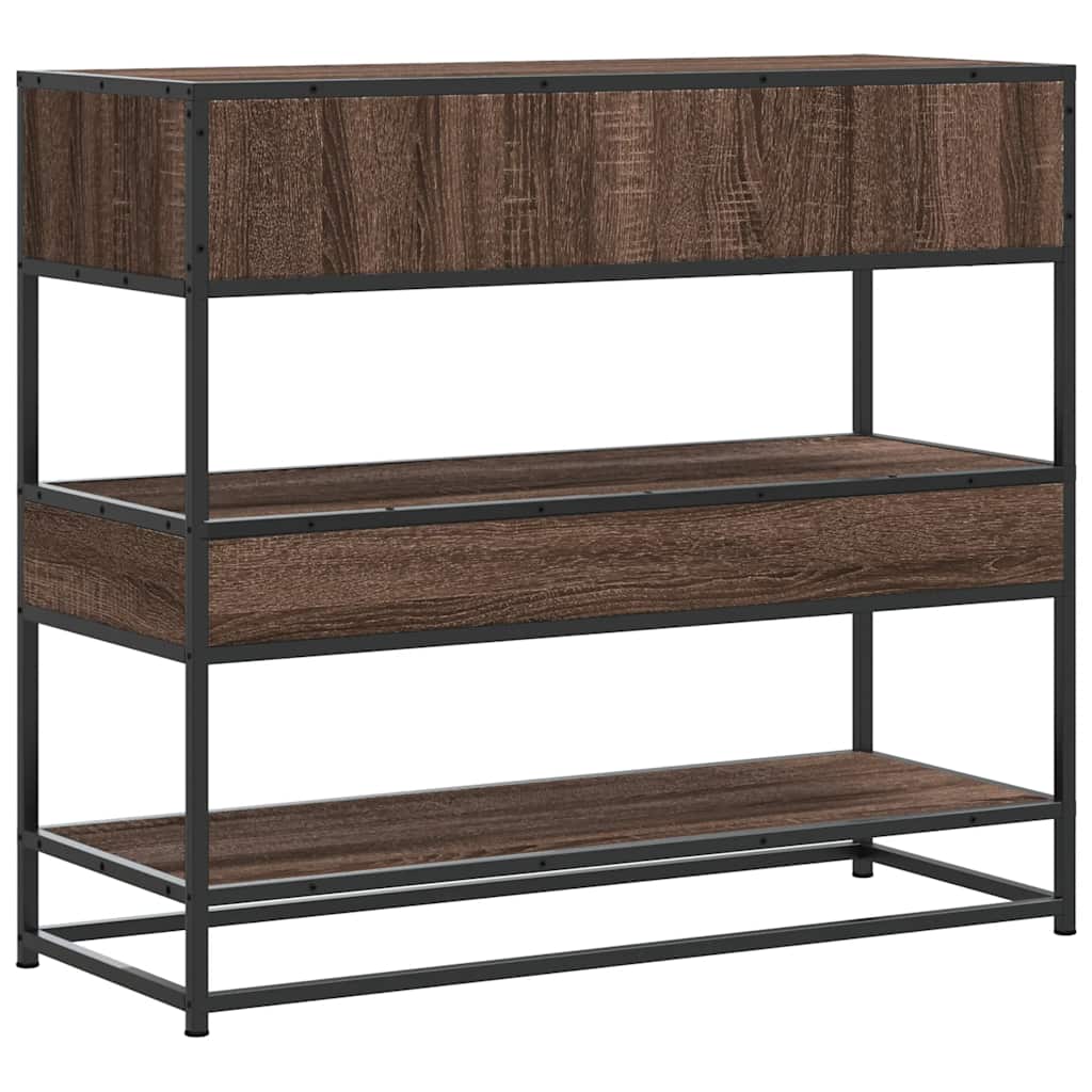Brown Oak Console Table, 90x35x80 cm, Engineered Wood