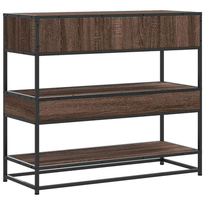 Brown Oak Console Table, 90x35x80 cm, Engineered Wood