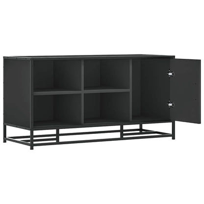 Black Shoe Bench - Engineered Wood & Metal 100x40x53.5 cm