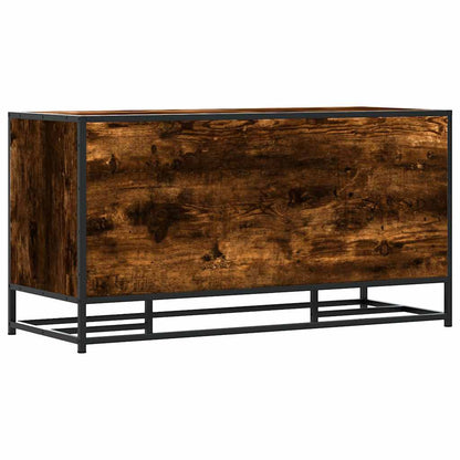 Shoe Bench Smoked Oak 100x40x53.5 cm Engineered Wood and Metal