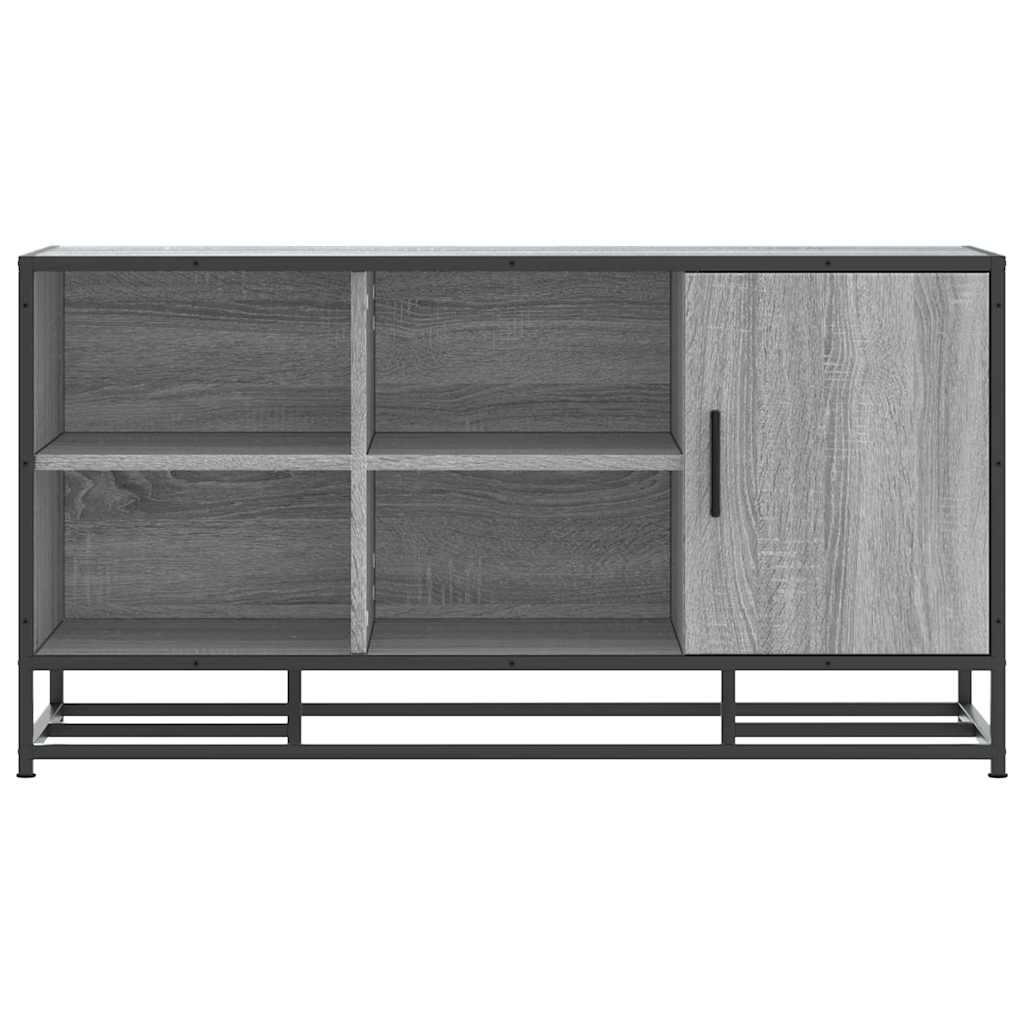 Sleek Grey Sonoma Shoe Bench 100cm - Wood & Metal Design