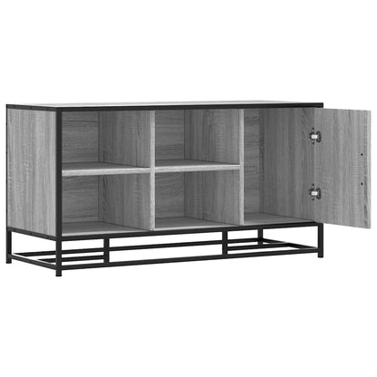 Sleek Grey Sonoma Shoe Bench 100cm - Wood & Metal Design