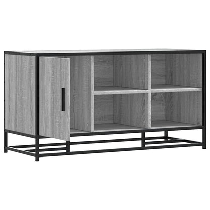 Sleek Grey Sonoma Shoe Bench 100cm - Wood & Metal Design