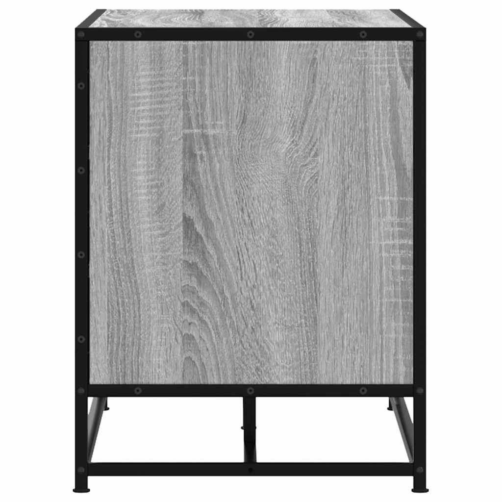 Sleek Grey Sonoma Shoe Bench 100cm - Wood & Metal Design